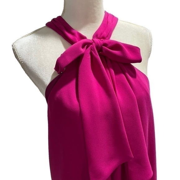 Trina Turk NWT Small Verge Mini Dress Women's Sleeveless Tie Neck Fuschia Pink - Picture 7 of 14